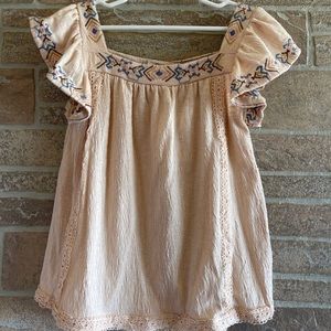 Jessica Simpson Flutter Sleeve Top